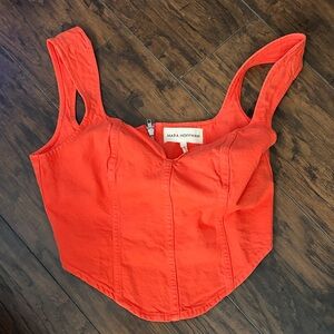 Mara Hoffman Bold Orange Crop Top